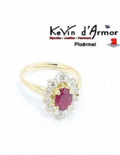 Bague Marguerite Rubis Diamants