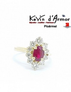 Bague Marguerite Rubis Diamants 2