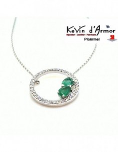 Collier Diamants Emeraudes