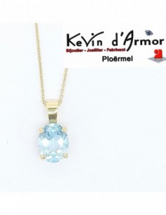 Pendentif Topaze Bleue