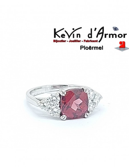 Bague Tourmaline rouge Diamants