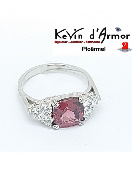 Bague Tourmaline rouge Diamants