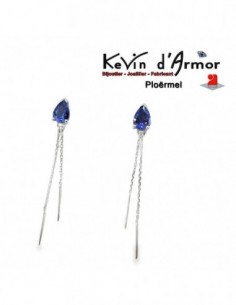 Boucles d'oreilles pendantes Tanzanites