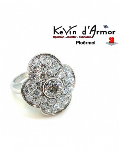 Bague pavage Diamants de synthèse