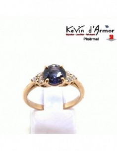 Solitaire accompagné Spinelle Diamants