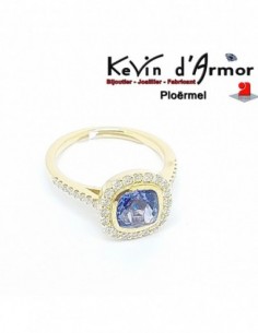 Bague Halo Tanzanite Diamants 2