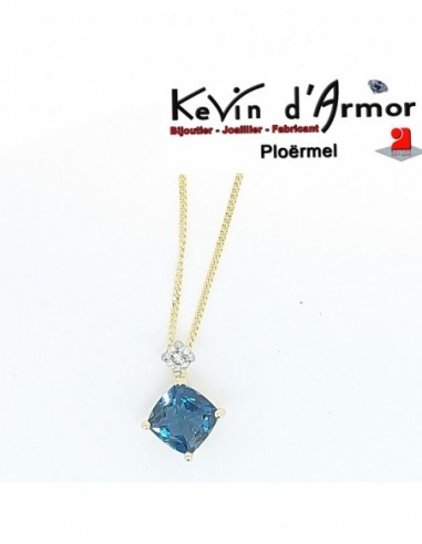 Pendentif Topaze London Diamants de synthèse