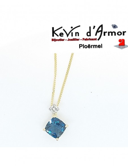 Pendentif Topaze London Diamants de synthèse