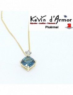 Pendentif Topaze London Diamants de synthèse 2