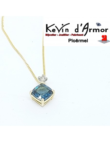 Pendentif Topaze London Diamants de synthèse