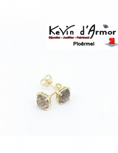 Boucles d'oreilles Quartz fumé