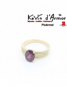 Bague Grenat d'Afrique Diamants synthèse
