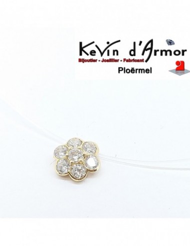 Collier nylon Fleur oxydes de zirconium
