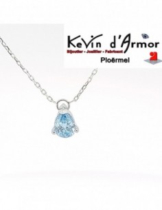 Collier Diamant de synthèse bleu