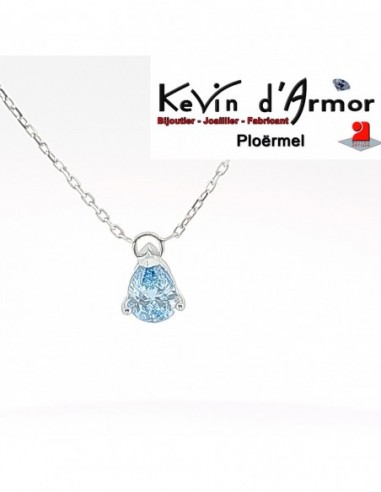 Collier Diamant de synthèse bleu