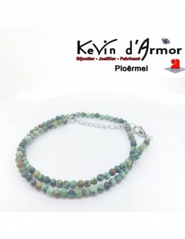 Collier Perles Turquoise africaine