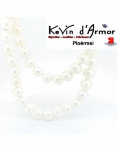 Sautoir perles baroques blanches