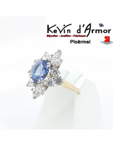 Bague marguerite Tanzanite Oxydes de zirconium