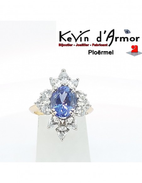 Bague marguerite Tanzanite Oxydes de zirconium