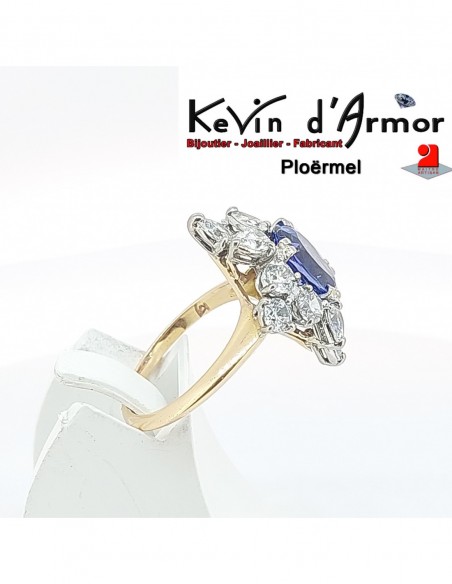 Bague marguerite Tanzanite Oxydes de zirconium
