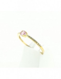 Bague Tourmaline rose Diamants 2