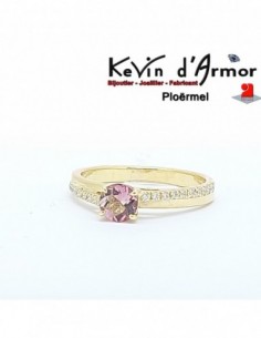 Solitaire accompagné Morganite Diamants