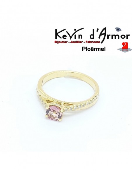 Solitaire accompagné Morganite Diamants