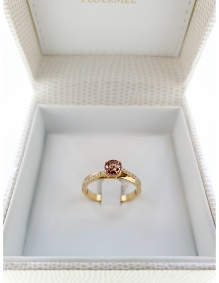 Solitaire accompagné Morganite Diamants
