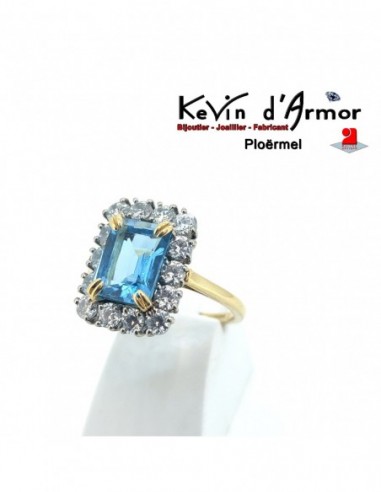 Bague Aigue-marine Oxydes de zirconium