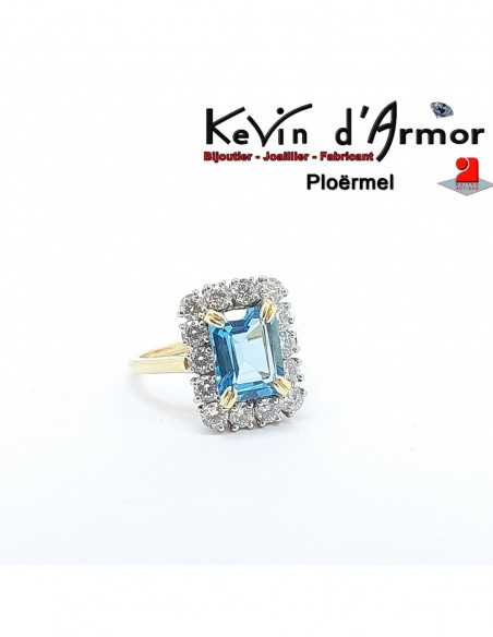 Bague Aigue-marine Oxydes de zirconium