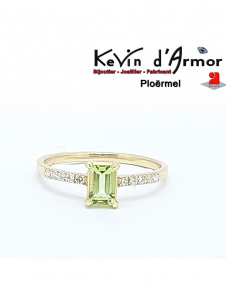 Bague Péridot et Diamants