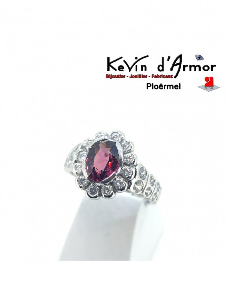 Bague Rhodolite Oxydes de zirconium