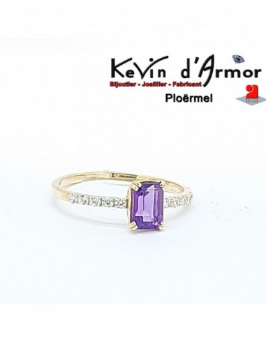 Bague Améthyste Oxydes de zirconium