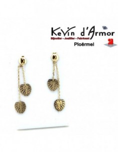 Boucles d'oreilles pendantes feuilles tropicales