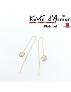 Boucles d'oreilles pendantes Feuilles Monstera 2