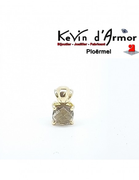 Pendentif Coussin Briolette Quartz fumé