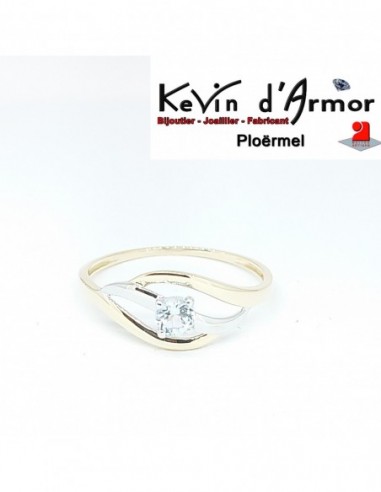 Bague bicolore Topaze bleue