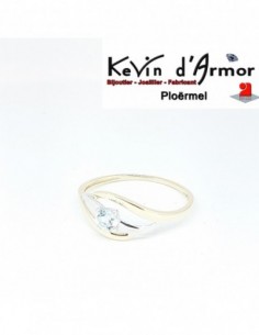 Bague bicolore Topaze bleue 2