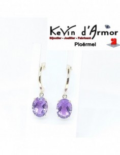 Boucles d'oreilles pendantes Améthystes 2