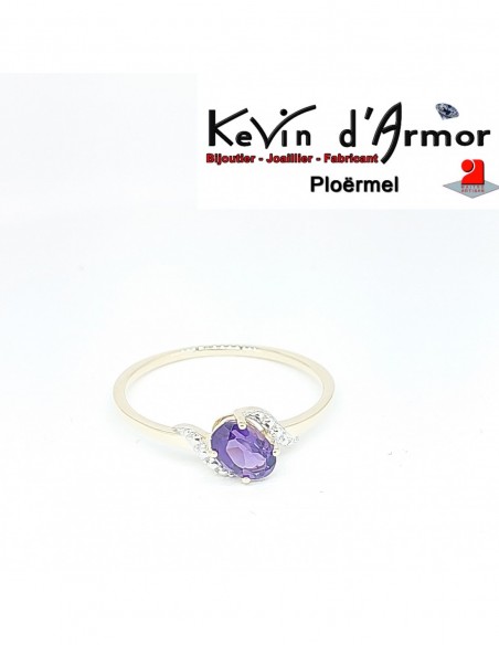 Bague Améthyste or jaune