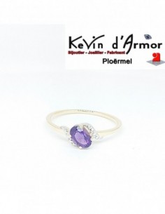 Bague Améthyste or jaune 2