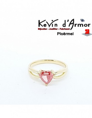 Bague infini diamant de synthèse Coeur rouge