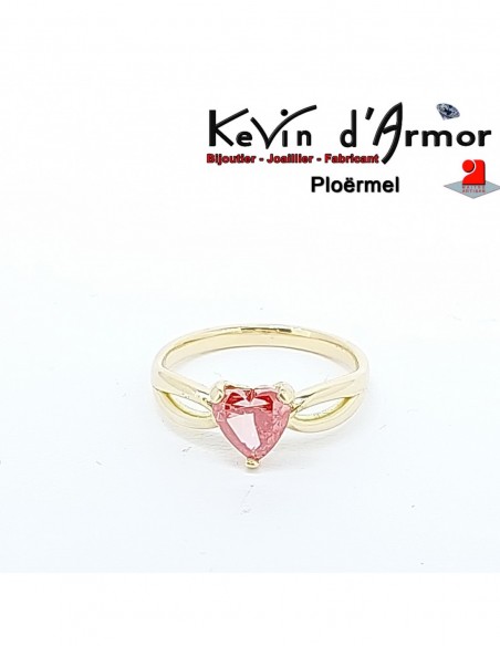 Bague infini diamant de synthèse Coeur rouge