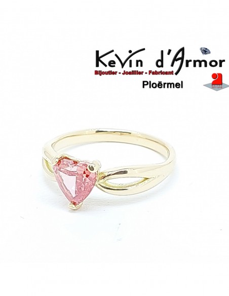 Bague infini diamant de synthèse Coeur rouge