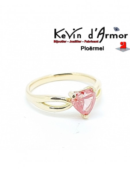 Bague infini diamant de synthèse Coeur rouge