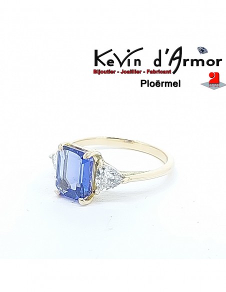 Bague Tanzanite Diamants de synthèse
