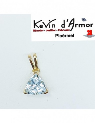 Pendentif en or jaune 750‰ et aigue-marine