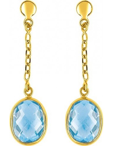 Boucles d'oreilles topaze bleue