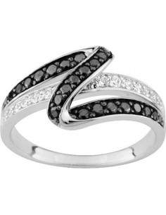 Bague oxydes de zirconium bicolore