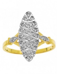 Bague marquise diamants, or jaune et or blanc